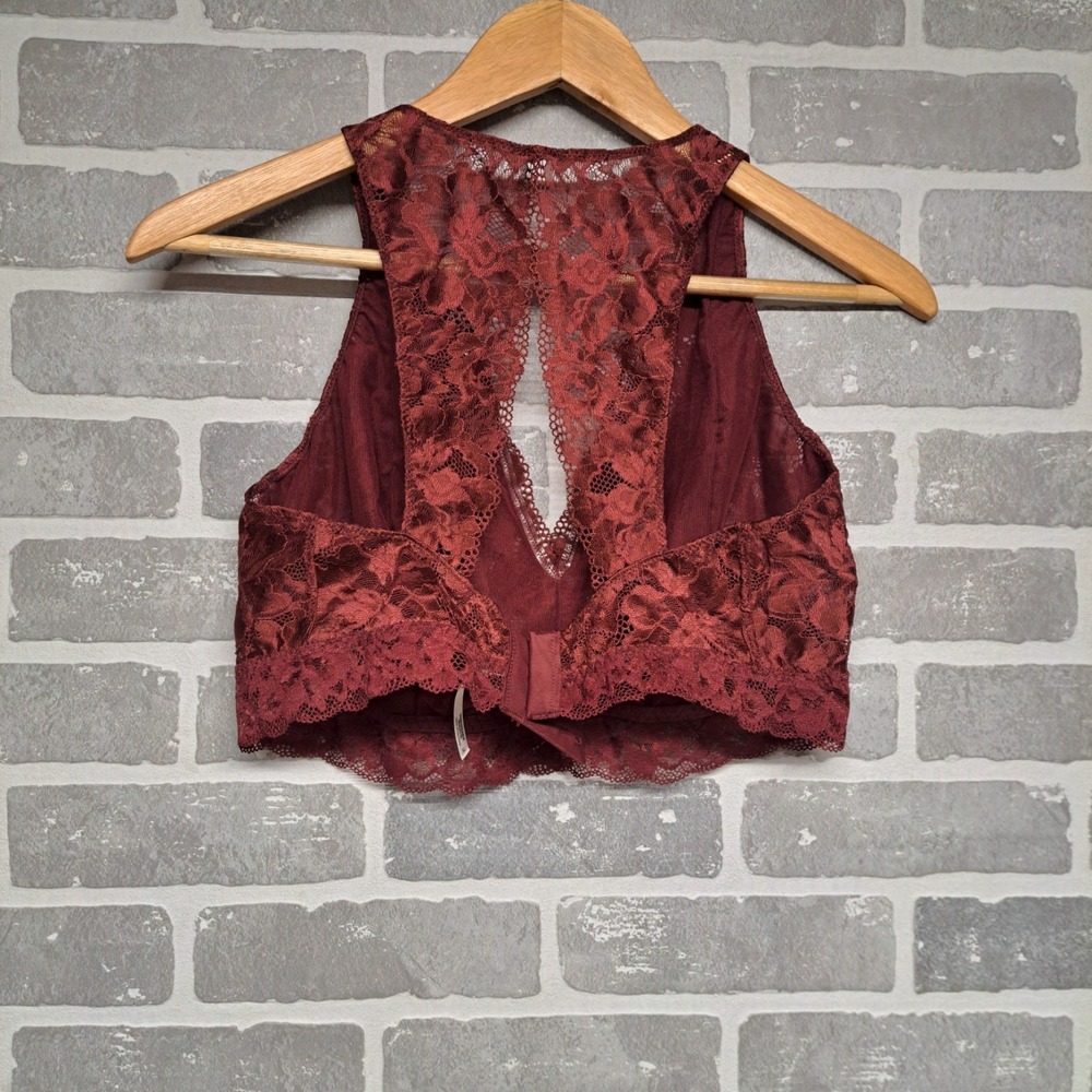 SOMA EMBRACEABLE LACE BRALETTE RACERBACK BRA XL Maroon Burgundy - Picture 6 of 8
